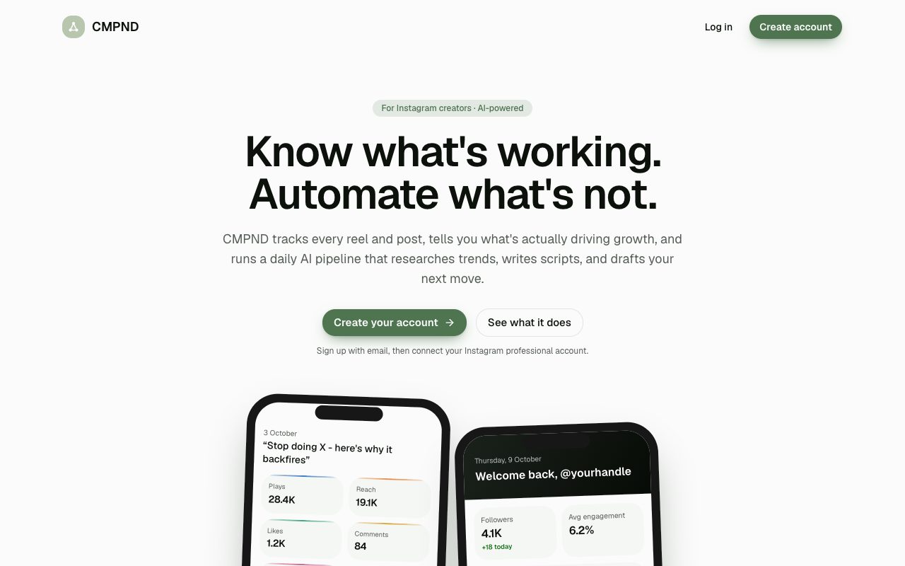 The CMPND homepage